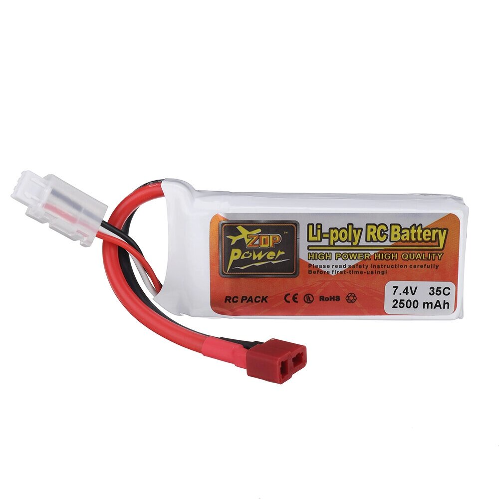 ZOP Power 7.4V 2500mAh 35C 2S LiPo Батарея T Deans Plug для RC Дрон - выбрать