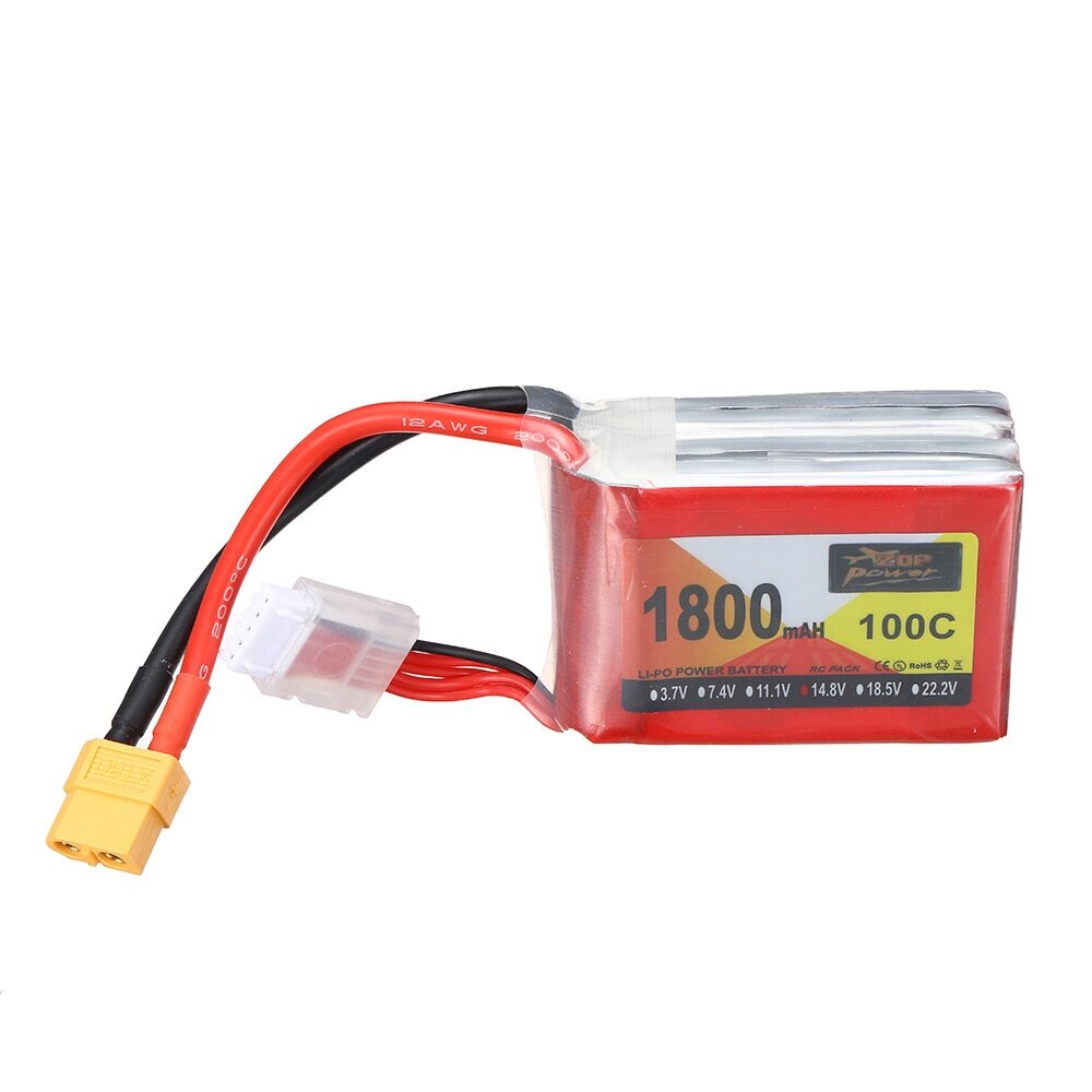 ZOP power 14,8 в 1800 мач 100C 4S lipo батарея разъем XT60 для RC дрон - Bangoo