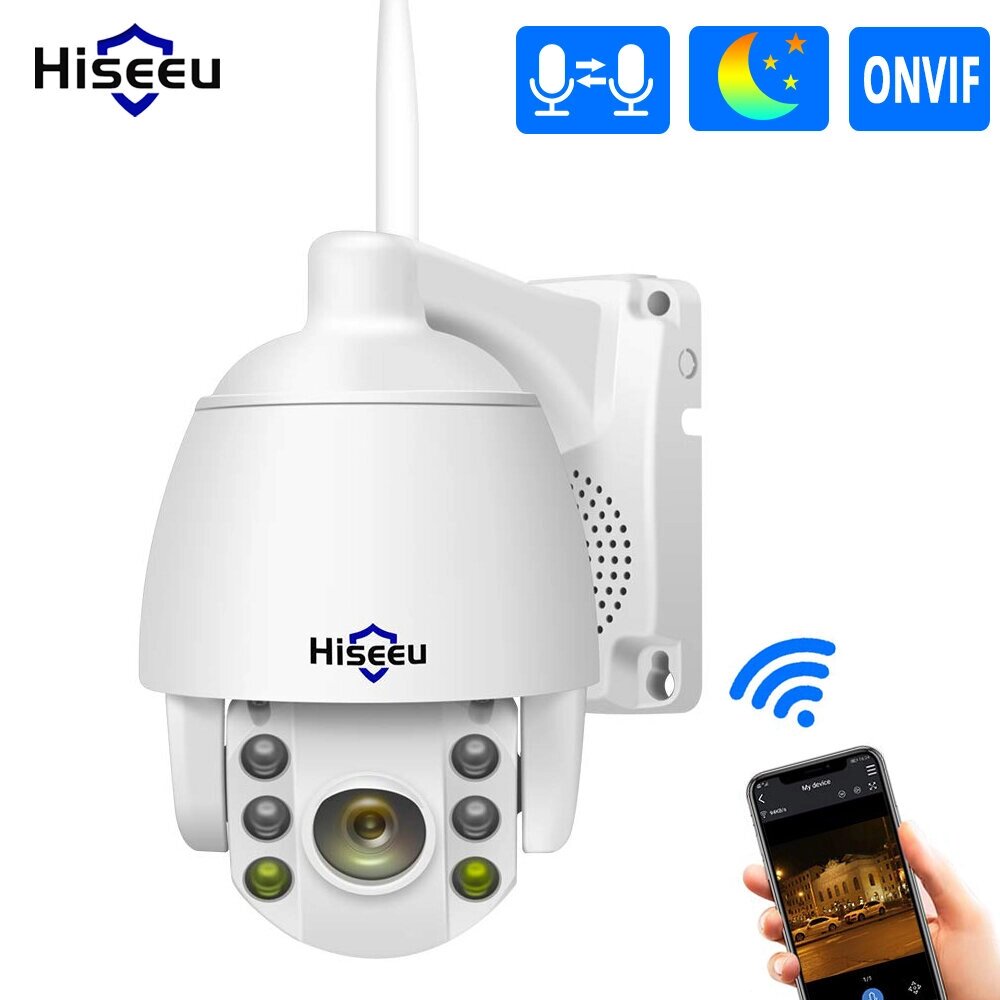 Hiseeu 1080P Wireless PTZ IP камера WIFI 5X Digital Zoom На открытом воздухе Безопасность камера для Hiseeu Wireless NVR - розница