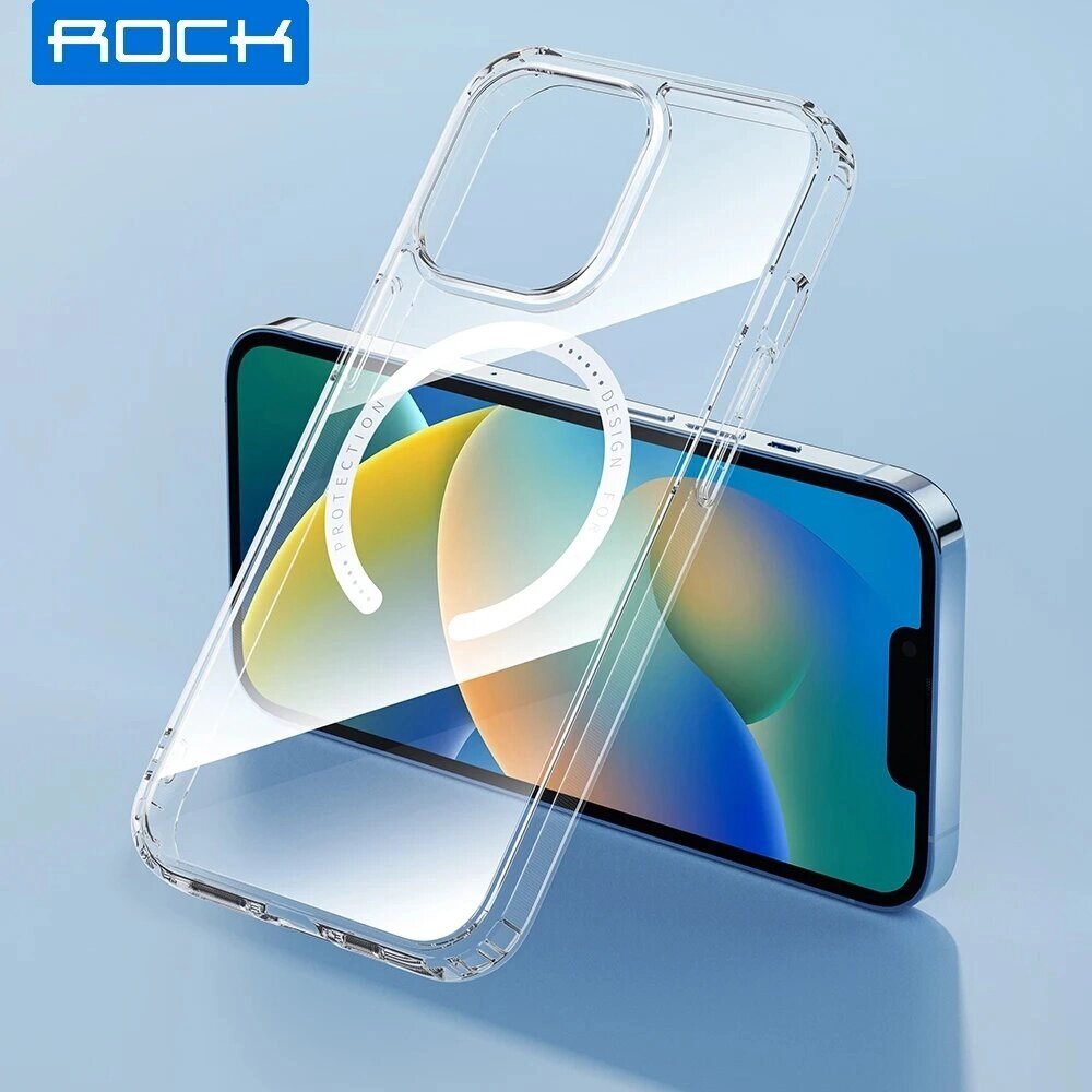 Rock for iPhone 14/ 14 Pro / 14 Pro Max Магнитный прозрачный чехол, чехол для iPhone Беспроводная зарядка Ультратонкий п - Армения