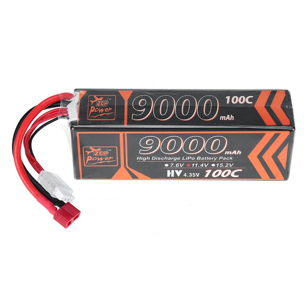 ZOP Power 11.4V 9000mAh 100C 3S LiPo Батарея T Deans Plug для RC Авто - характеристики