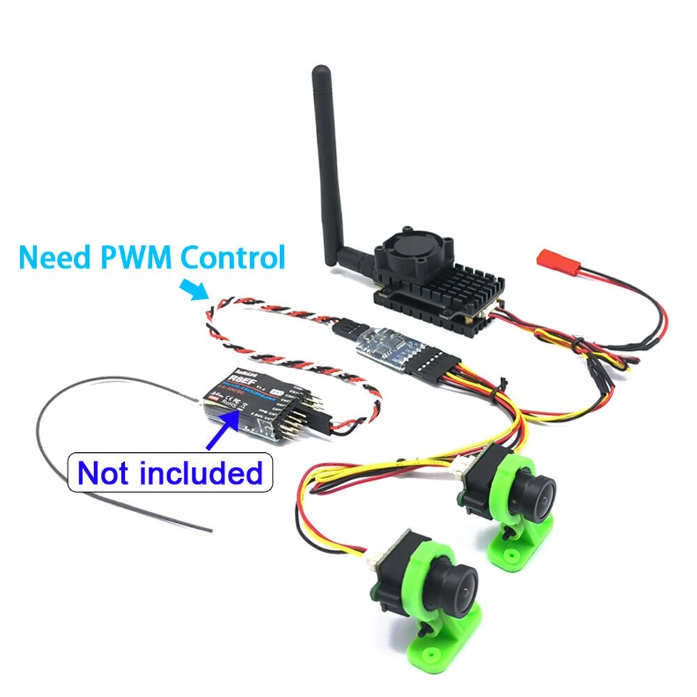 EWRF Long Range FPV Система 5,8 ГГц, 2 Вт FPV Беспроводная связь VTX Передатчик 2000 мВт и 3 канала, двойной видеосигнал - обзор