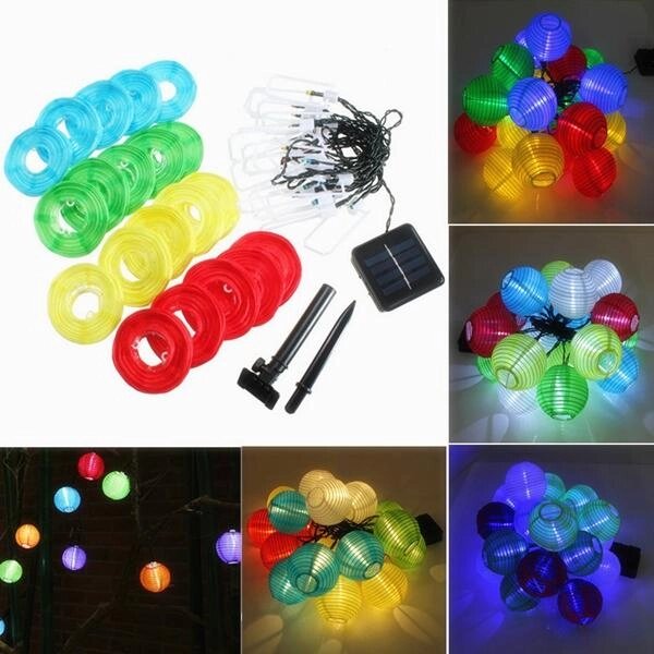 20 LED Солнечная Power Colorful Фонарь String Fairy Light На открытом воздухе Festival Сад Рождественский декор - отзывы