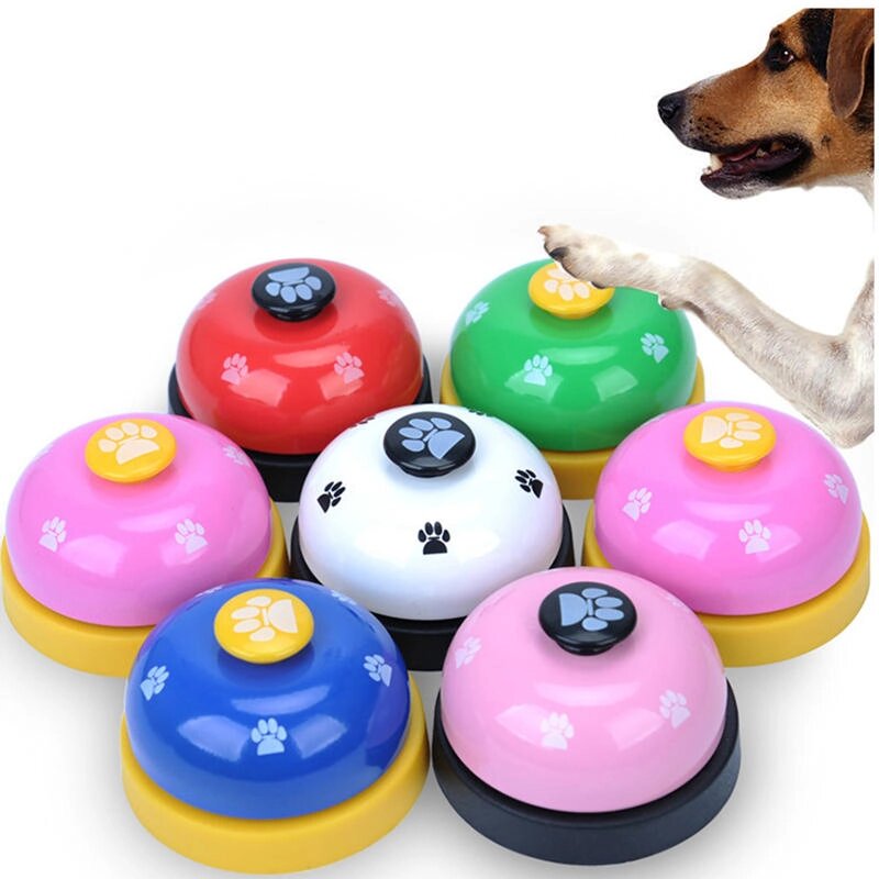 Pet Press Jingle Собака Кот Тренер Pet Intelligence Игрушечные Следы Press Bells Собака Paw Prints Ringer - преимущества