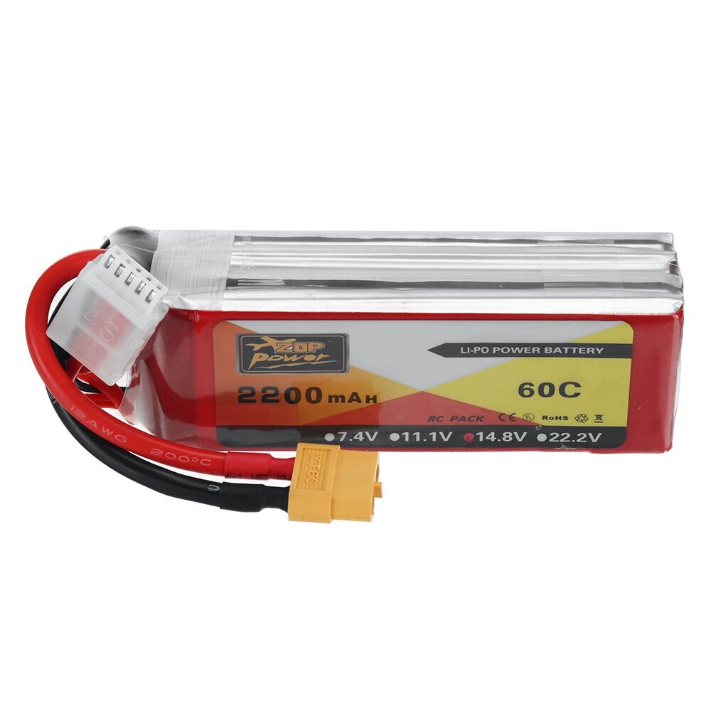 ZOP power 14,8 в 2200 мач 60C 4S lipo батарея разъем XT60 для RC дрон - акции