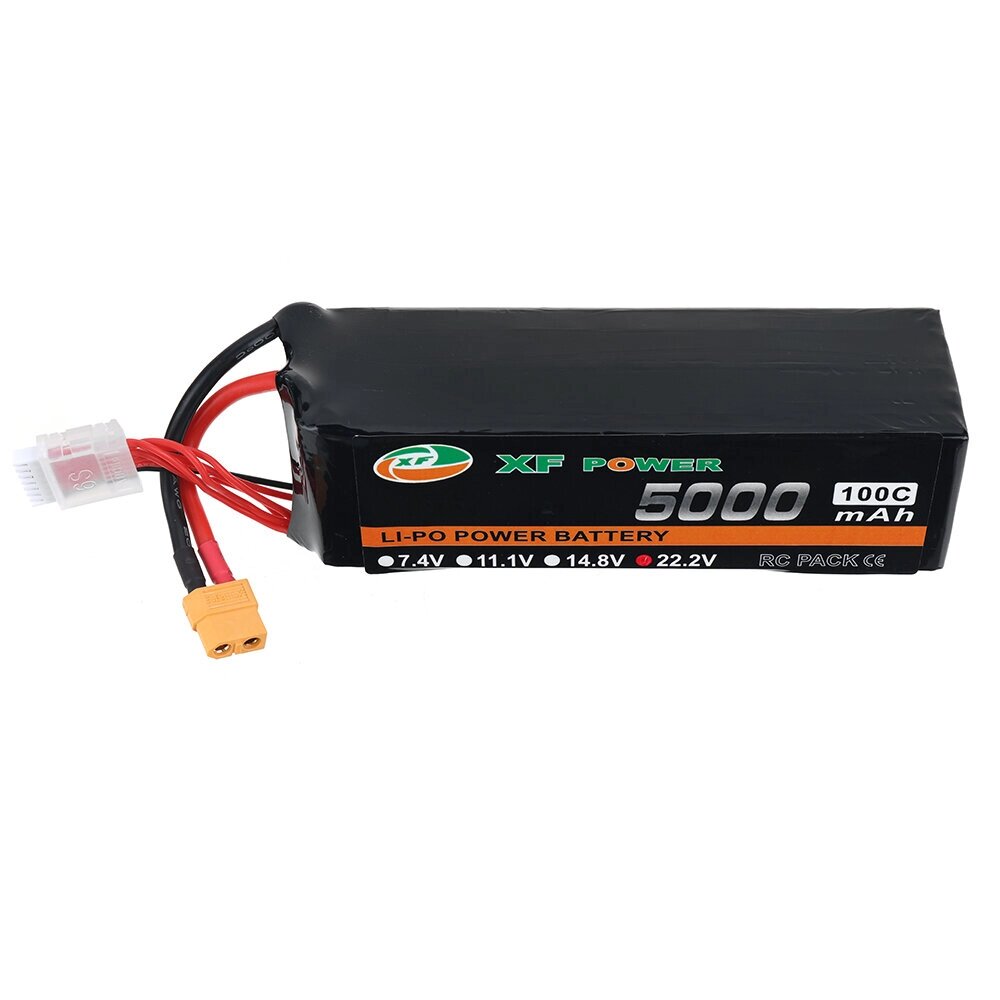 XF POWER 22,2 В 5000 мАч 100C 6S LiPo Батарея Штекер XT60 с разъемом T Deans для RC Дрон - сравнение