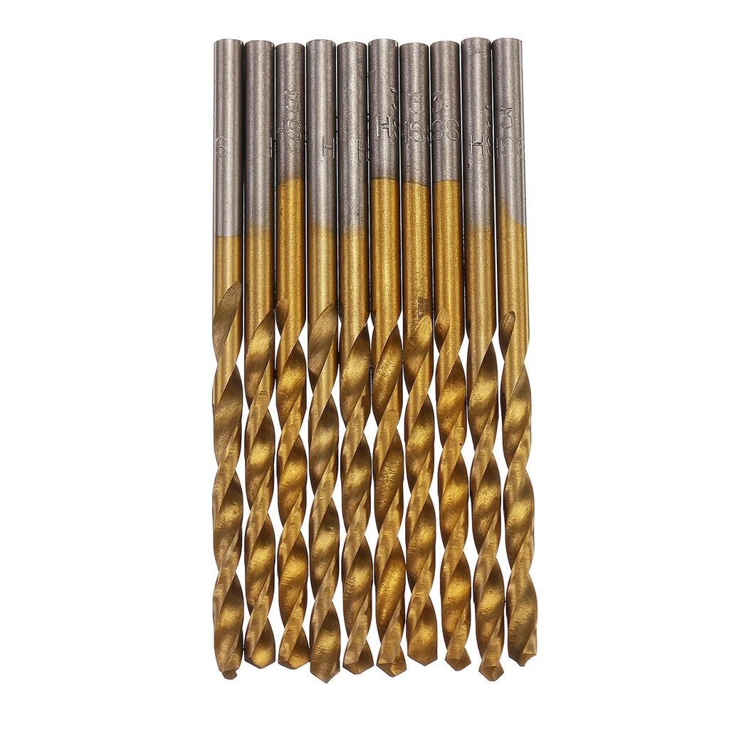 50pcs Titanium Coated High Speed Steel Twist Дрель Bit1/1.5/2/2.5/3mm Twist Дрель Bit. Woodworking - выбрать