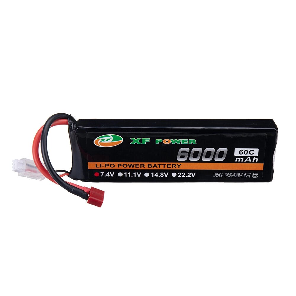 XF POWER 7.4V 6000mah 60C 2S lipo батарея T deans plug для RC дрон - заказать