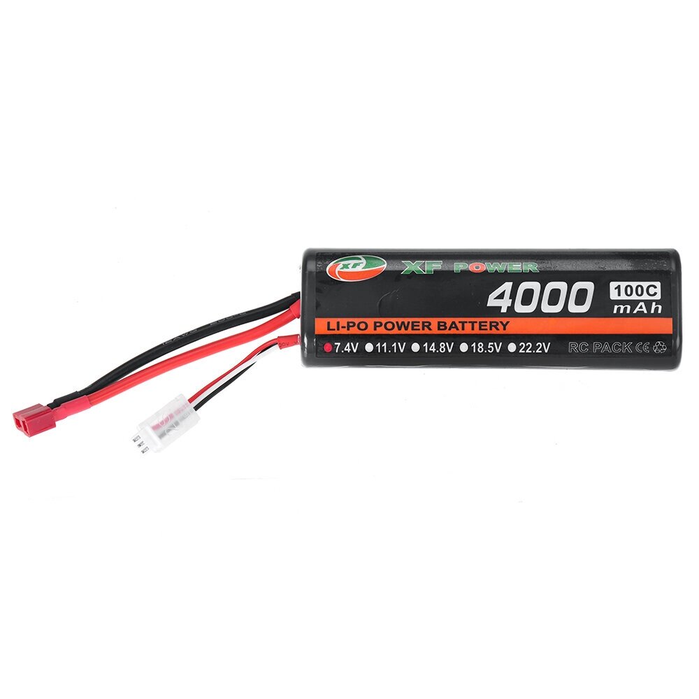 XF Power 7.4V 6000mAh 100C 2S LiPo Батарея T Deans Plug для RC Авто - Bangoo