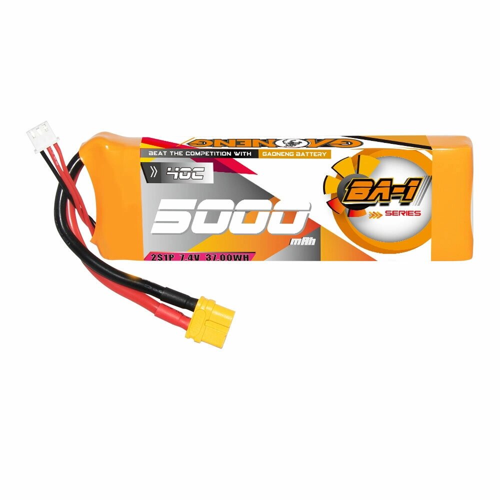 Gaoneng GNB 7,4 В 5000 мАч 40C 2S LiPo Батарея T Plug / XT60 Штекер для моделей RC Hobby в масштабе 1/10 и 1/8 RC Авто Л - опт