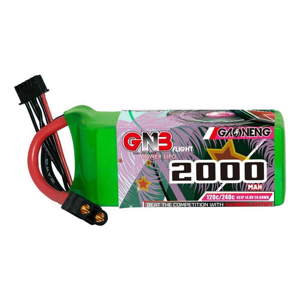 Gaoneng GNB 14,8 в 2000 мач 120C 4S lipo батарея T/XT60/XT90/EC5 разъем для FPV racing дрон - скидка