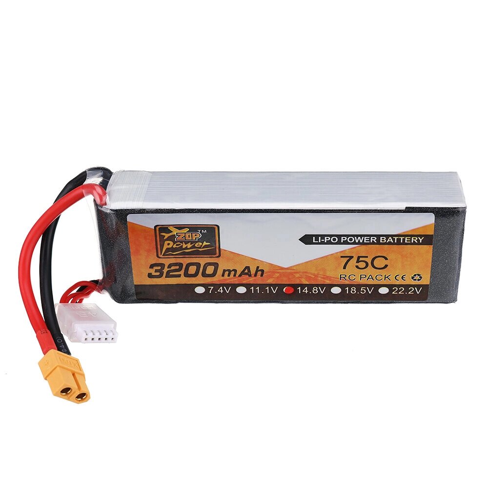 ZOP Power 14.8V 3200mAh 75C 4S Lipo Батарея XT60 Разъем для самолета RC - акции