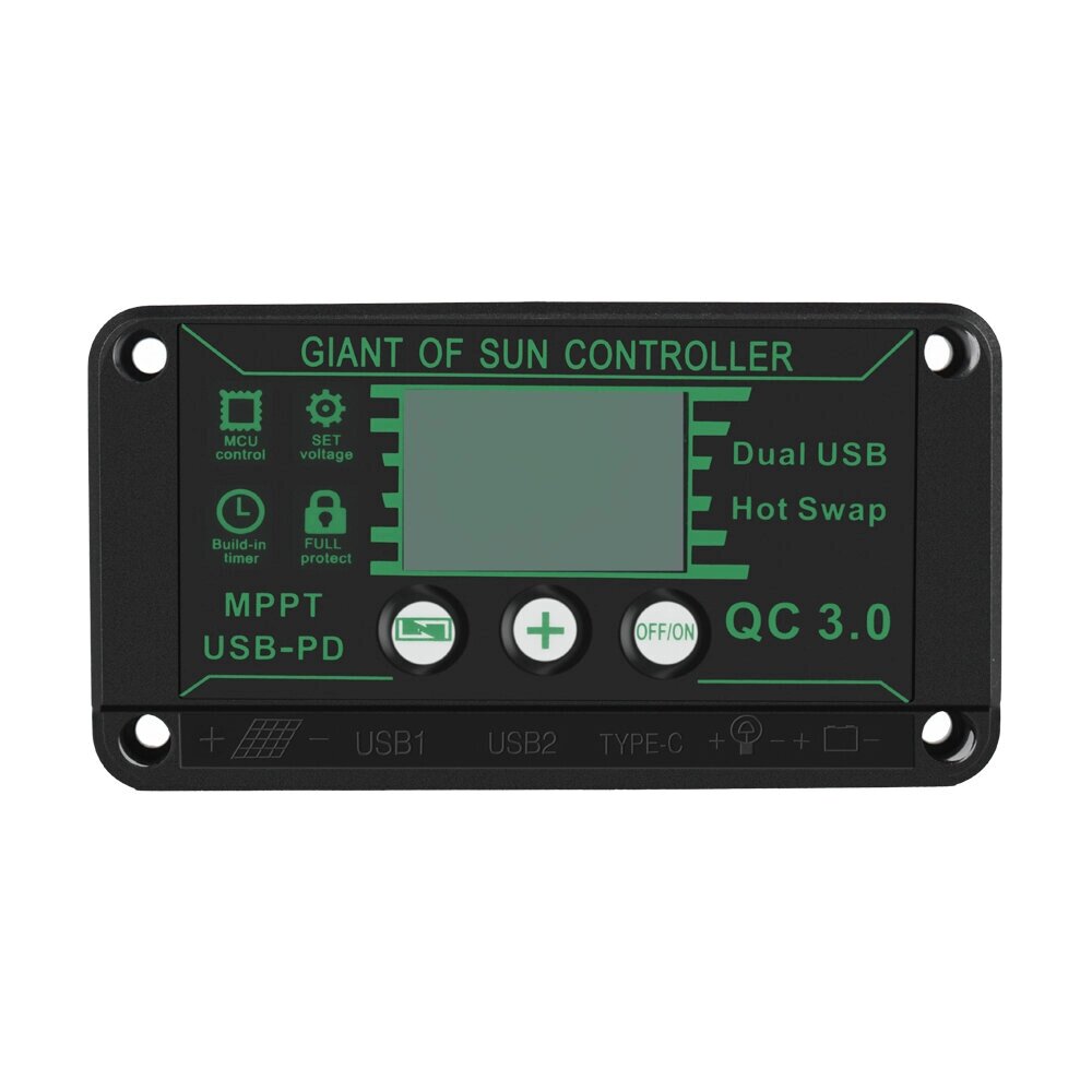 10A/30A/60A/100A Солнечная Зарядка MPPT 12В/24В/50В Контроллер заряда с двумя портами USB и авто Дисплей Солнечная Регул - заказать