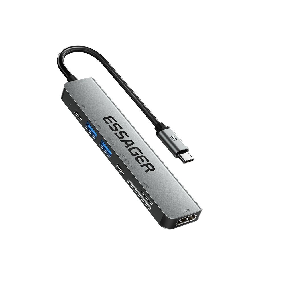 Essager 7 в 1 Hub USB Type-C к HDMI-совместимой док-станции для ноутбука для Macbook Pro Air M1 M2 Extensor Usb 3.0 Adap - интернет магазин