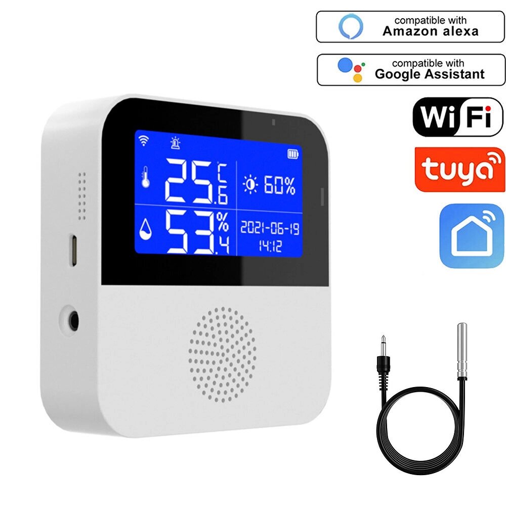 Tuya WiFi Smart Temperature Humidity Датчик Внутренний Термометр Измеритель влажности с LCD Дисплей Приложение для обнар - выбрать