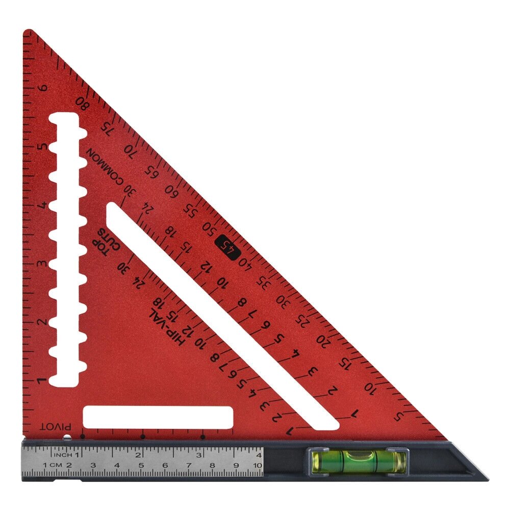 7 дюймов Плотницкий квадрат из алюминиевого сплава Съемная треугольная линейка Угловая линейка Деревообработка Инструмен - Bangoo