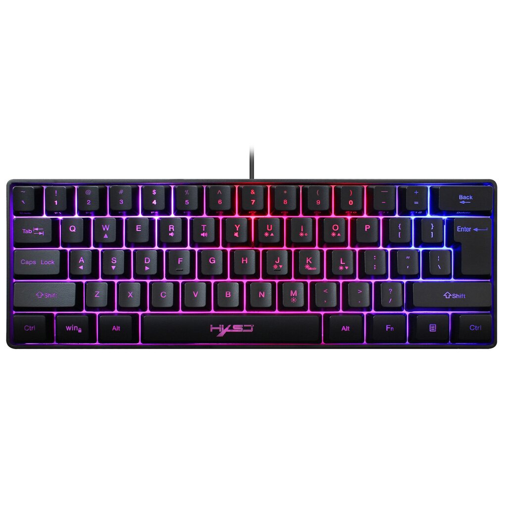 HXSJ V700 61 клавиша Gaming RGB Клавиатура USB-подсветка с несколькими комбинациями клавиш быстрого доступа для геймеров - наличие