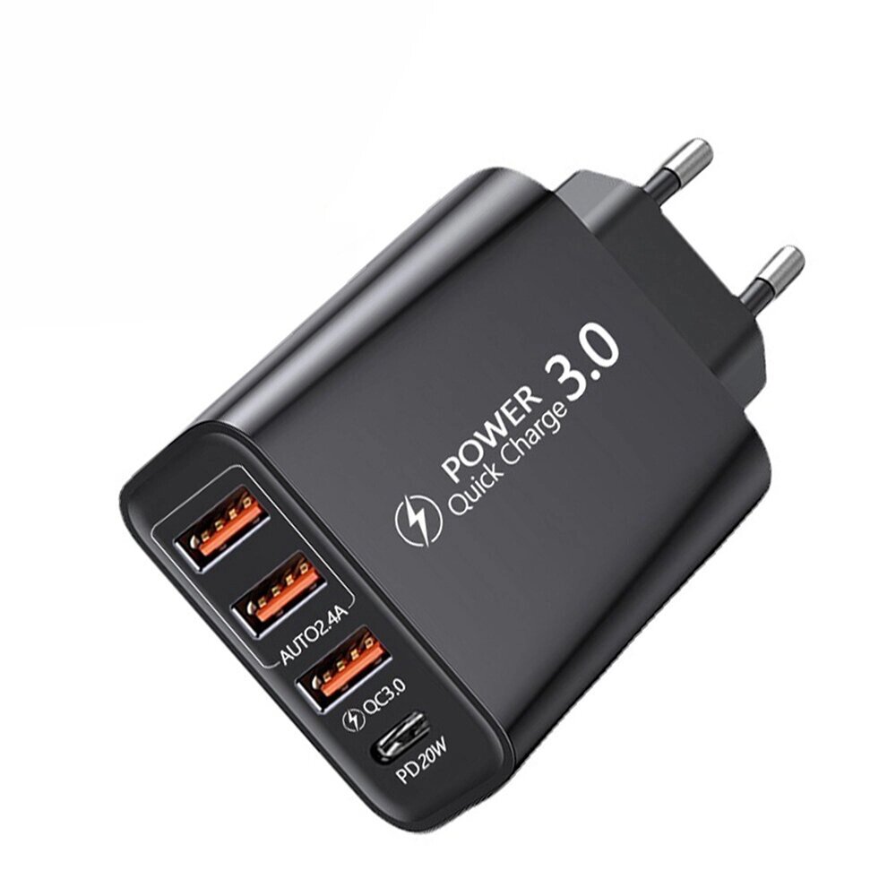 30 Вт 4-портовое зарядное устройство USB PD Dual USB-A + USB-C PD3.0 QC4.0 + QC3.0 Поддержка SCP FCP Адаптер настенного - Bangoo