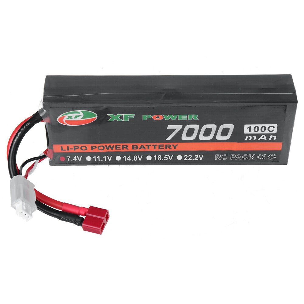 XF POWER 7.4V 7000mah 100C 2S lipo батарея разъем T deans для RC авто - доставка