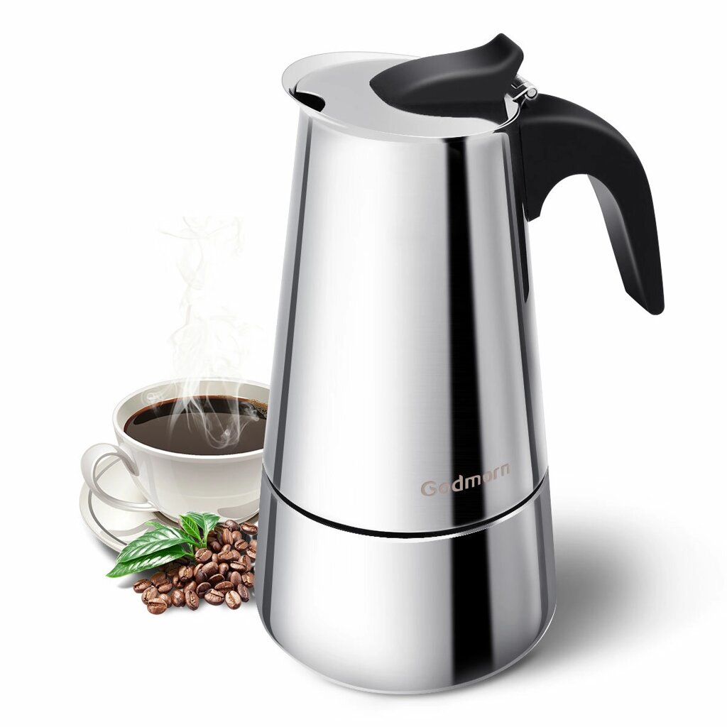 Кофеварка для эспрессо Godmorn Stovetop Moka Pot 450 мл/15 унций/9 чашек Classic Кофеварка для кафе из нержавеющей стали - обзор