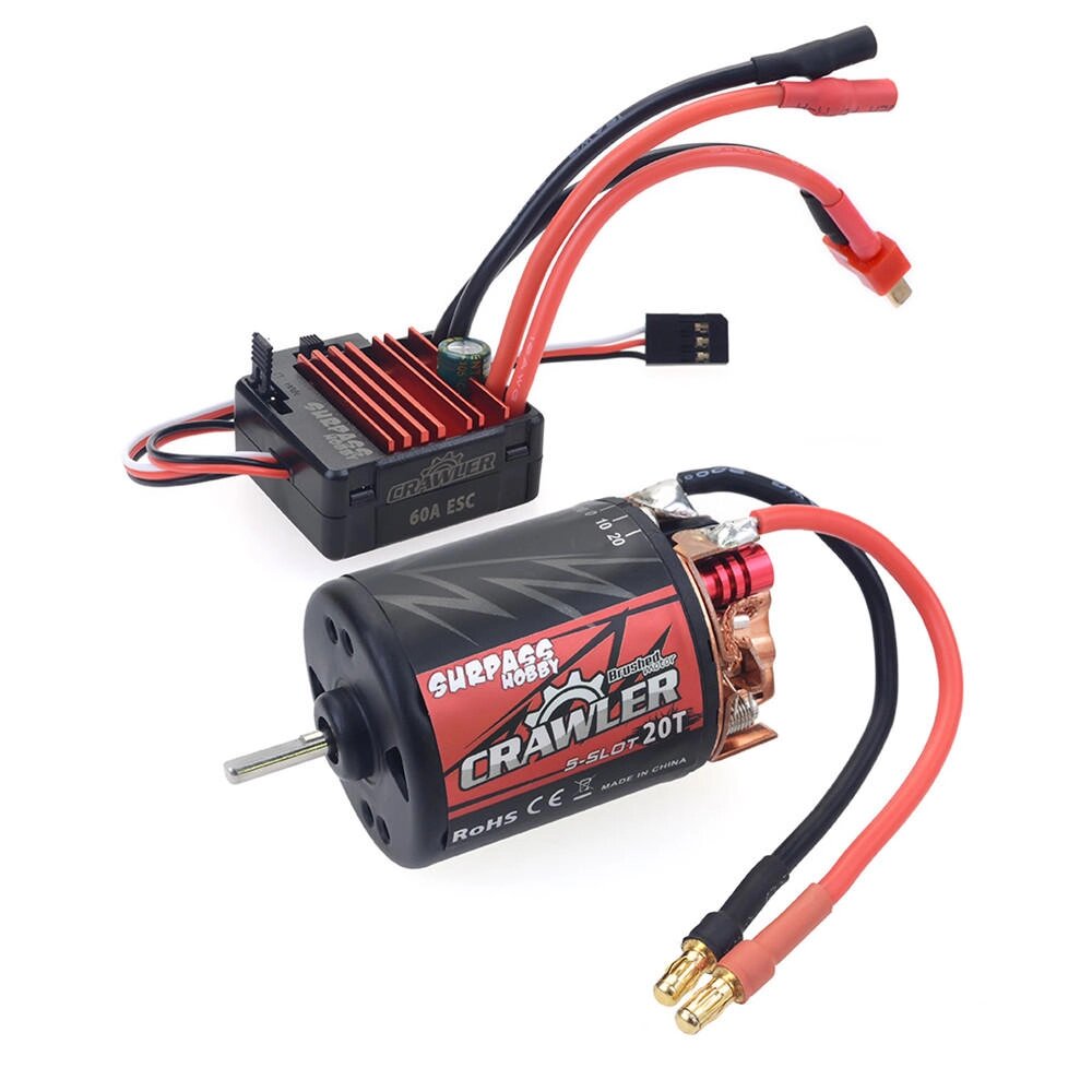 Surpass hobby щетка 540 20T RC авто мотор + 60A ESC для 1/10 гусеничного - заказать