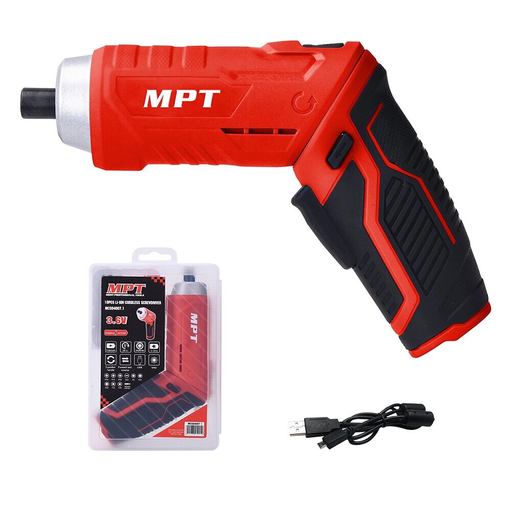 MPT 3.6V 250r/min 1500mAh 3.0NM 10 PCS Li-ion Cordless Electric Отвертка Set - описание