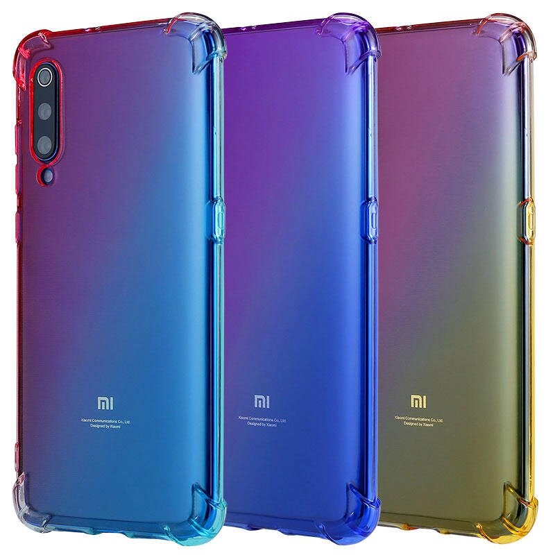 Bakeey Xiaomi Mi9 Градиент Противоударный Soft ТПУ Защитный Чехол - особенности