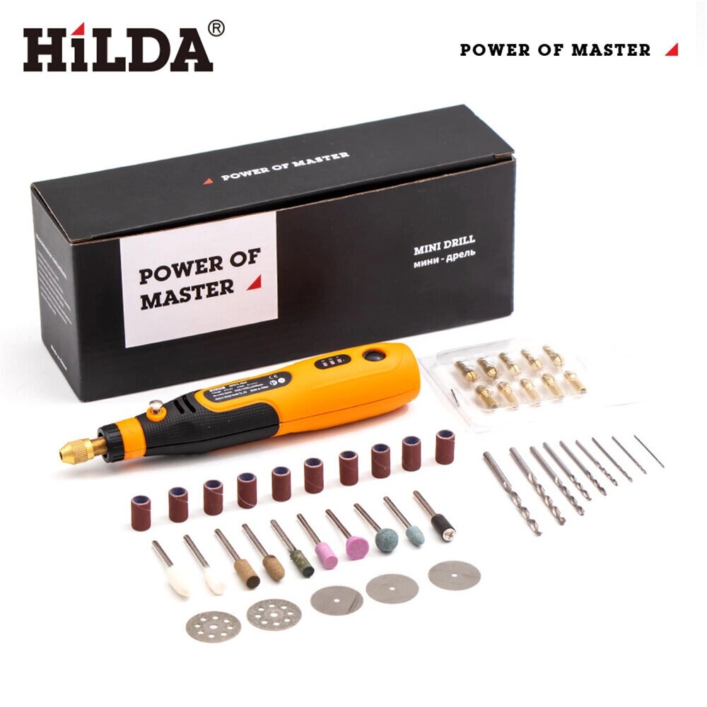 HILDA 3,6 В Cordless Mini Дрель Rotary Power Набор 3 шестерни Компактный и универсальный 5000/10000/15000 об/мин Размер - обзор