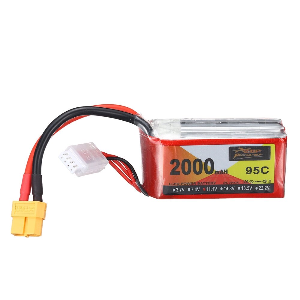 ZOP Power 7.4V 1800mAh 100C 2S LiPo Батарея T Deans Plug для RC Авто - преимущества