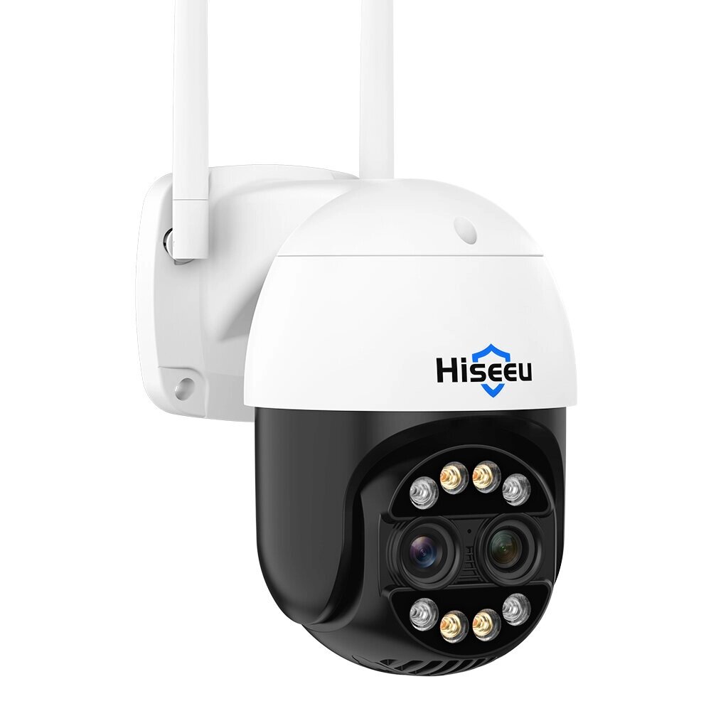 Hiseeu 4MP + 4MP Dual Объектив Wifi PTZ IP камера 2,8 + 12 мм 8X Zoom CCTV Видеонаблюдение камера Цвет ночного видения A - фото