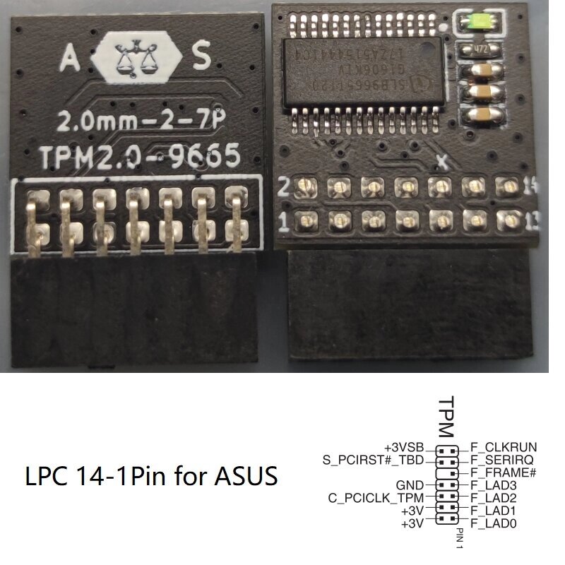 Модуль безопасности шифрования TPM2.0 LPC 12/1418/20 Pin ASUS MSI ASROCK Gigabyte материнская плата - скидка