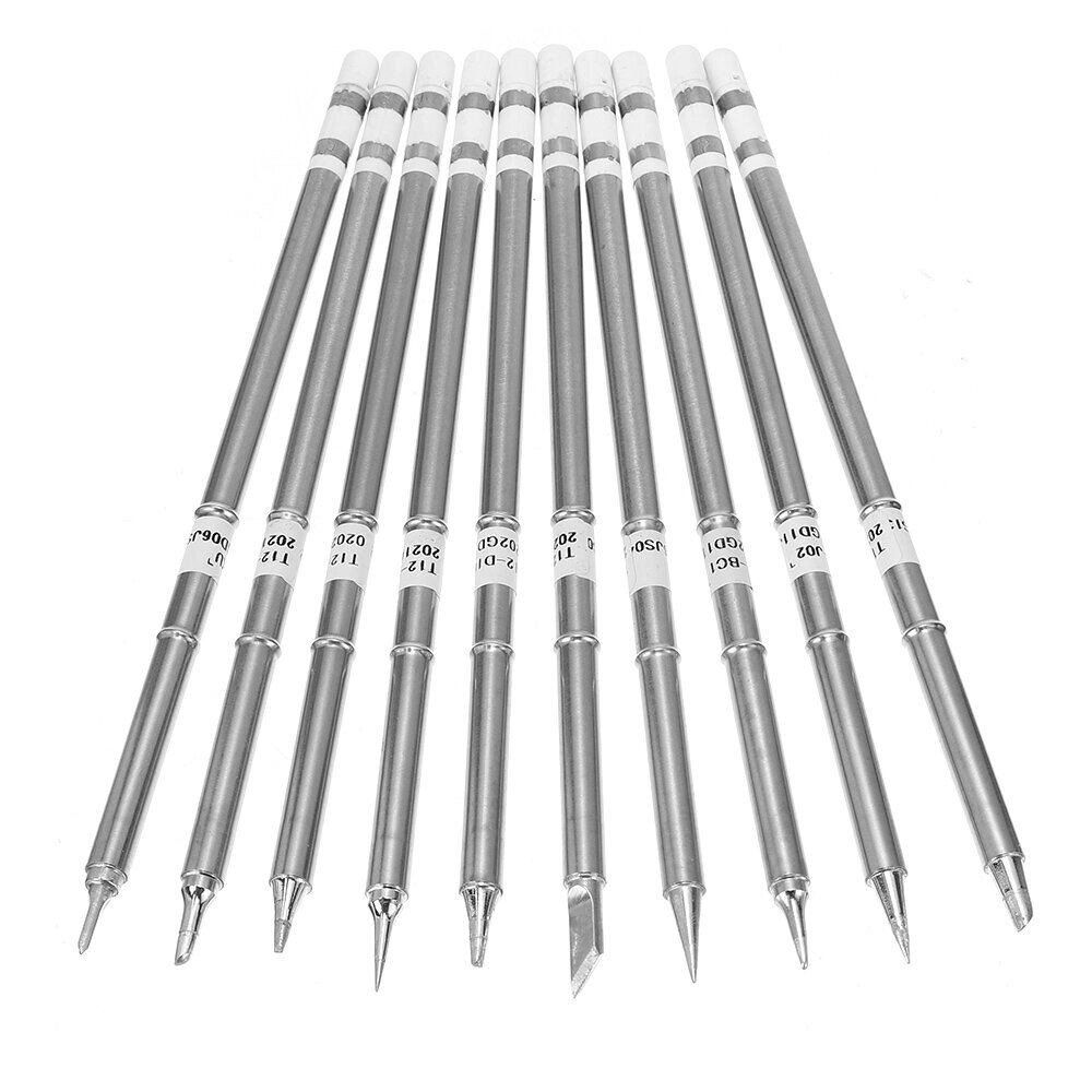 10PCS T12Lead-free Alloy Stainless Steel Цвет Soldering Iron Tips Set - описание