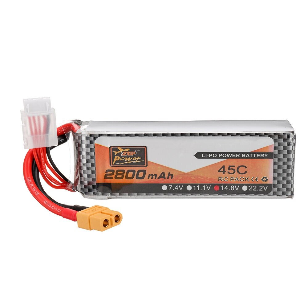 ZOP power 14,8 в 2800 мач 45C 4S lipo батарея разъем XT60 для RC дрон - доставка