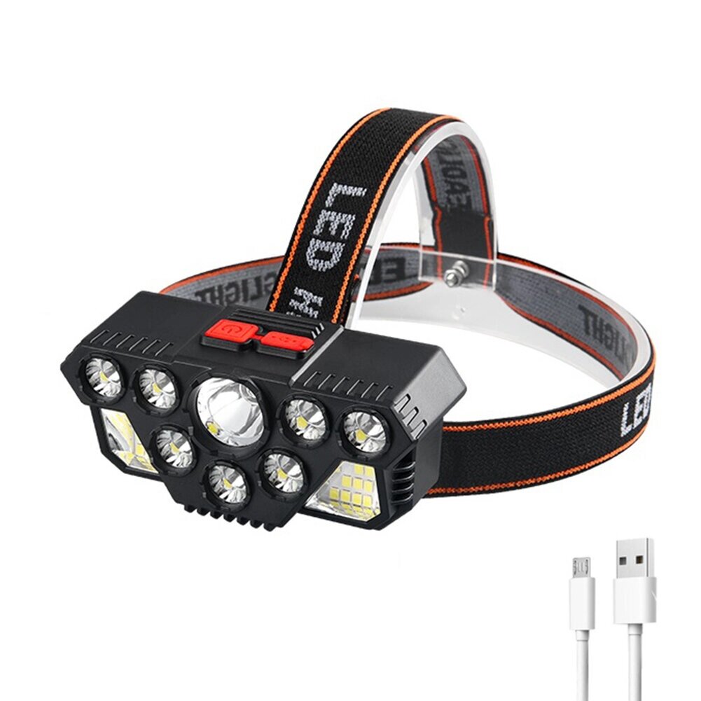 Налобный фонарь Strong Light 8LED+20SMD Super Bright Head Лампа Перезаряжаемый USB-фонарик На открытом воздухе Рыбалка Л - доставка