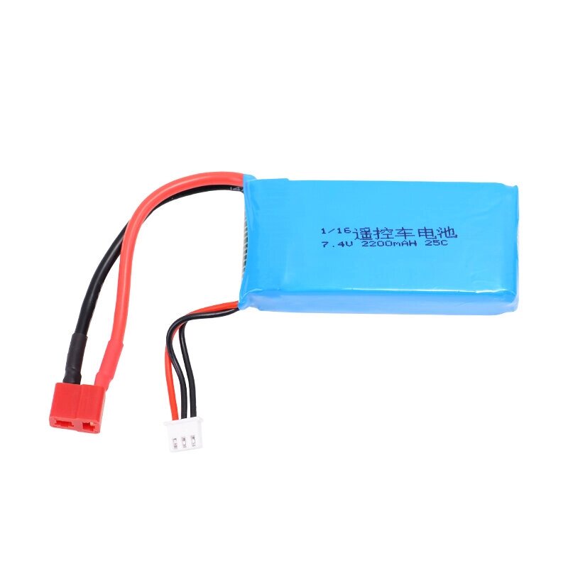 7,4 В 2200 мАч 25C 2S LiPo Батарея T Deans Plug для Mjx 16210 16208 16207 1/16 Rc Авто - отзывы