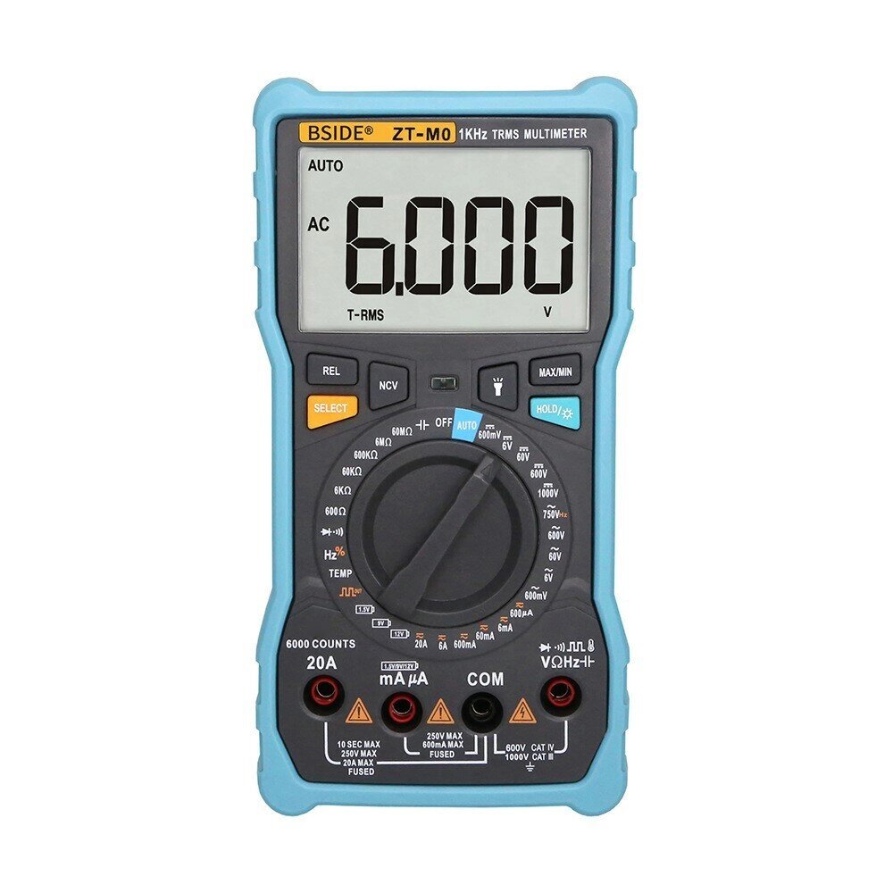 BSIDE ZT-M0 Digital Мультиметр True RMS 6000 LCD Smart/Manual DC/AC Ток Напряжение Емкость Сопротивление Температурный т - Аштарак