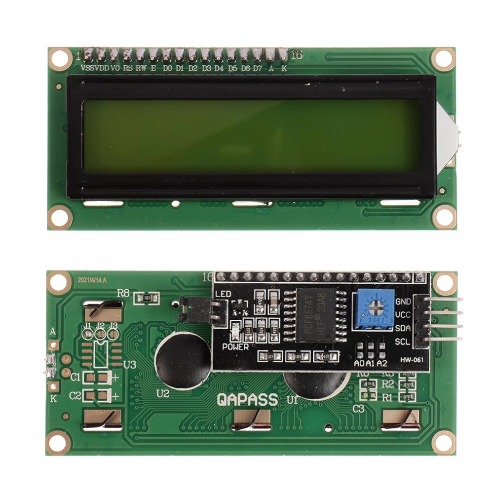 HW-060B 1602 LCD 5V Желто-зеленый экран IIC I2C Интерфейсный модуль 1602 LCD Дисплей Плата адаптера - Аштарак