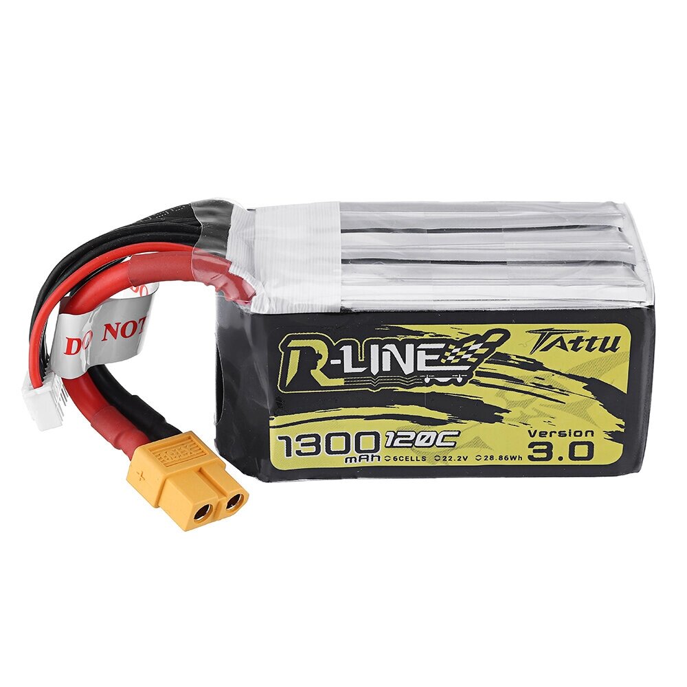 TATTU R-LINE V3.0 6S 22,2 в 1300 мач 120C 6S1p lipo батарея разъем XT60 для mark5 HD nazgul5 V3 RC дрон FPV racing - доставка