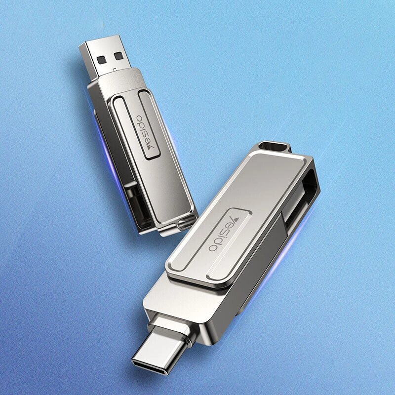 Yesido 128G USB 3.0 Flash накопитель с интерфейсом USB 2 в 1 - от A до Type C Pendrive для компьютера Ipad PC - заказать