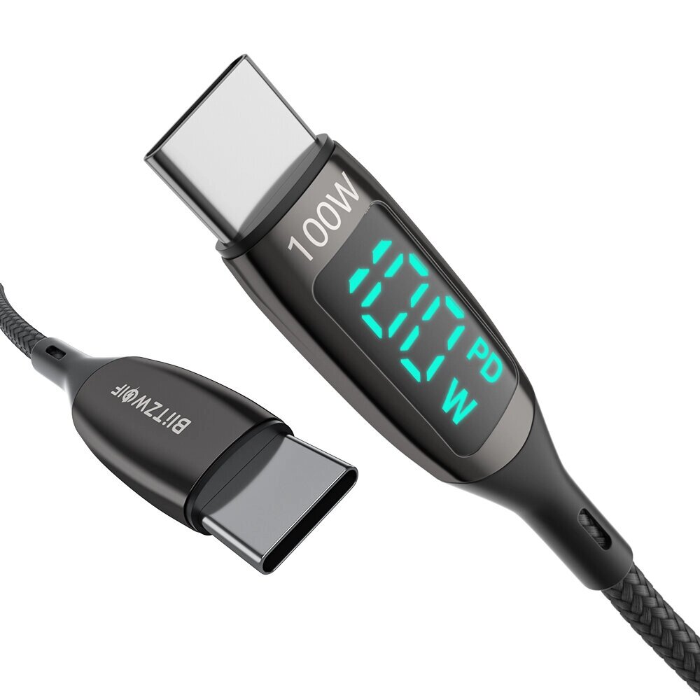 Blitz. Wolf BW-TC23 100W 5A LED Display Тип-c to Тип-c Cable PD3.0 PPS QC4.0+ QC3.0 Fast Charging Data Transfer Cord Line - Армения