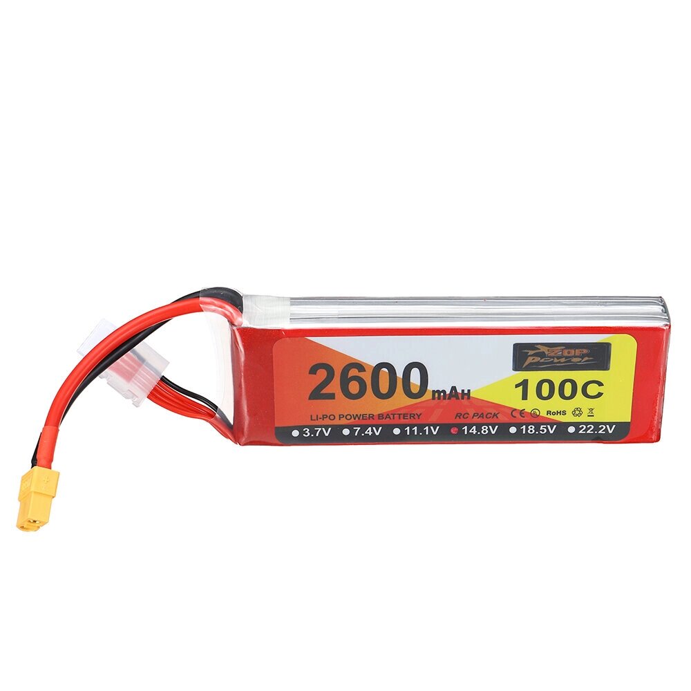 ZOP power 14,8 в 2600 мач 100C 4S lipo батарея разъем XT60 для RC дрон - гарантия