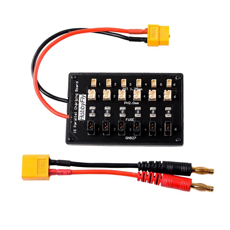 Hobby. Fly GNB27 JST-PH 2.0 Коннектор 1S Lipo Батарея Balance Parallel 6 Channel Charging Board - выбрать