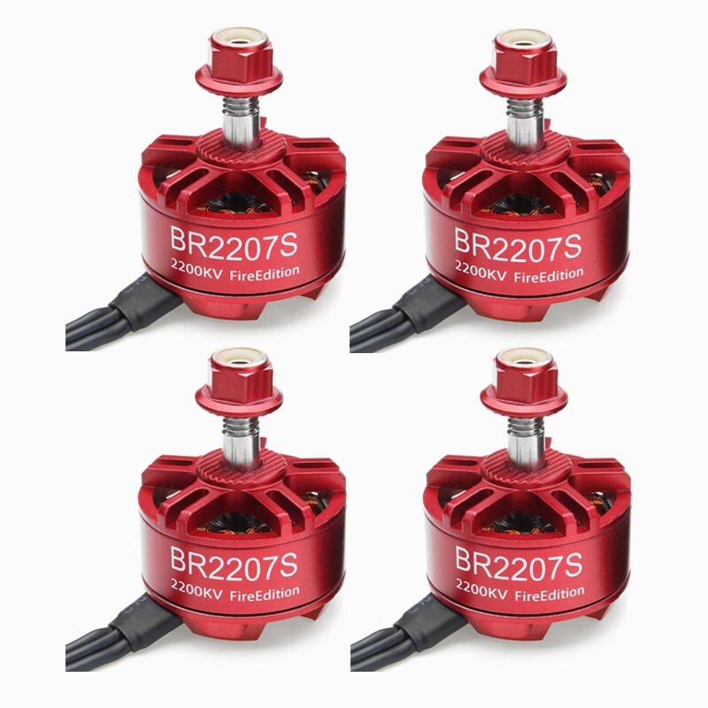 4X Racerstar 2207 BR2207S Fire Edition 2200KV 3-6S Бесколлекторный мотор для RC Дрон FPV Racing Frame Набор - обзор