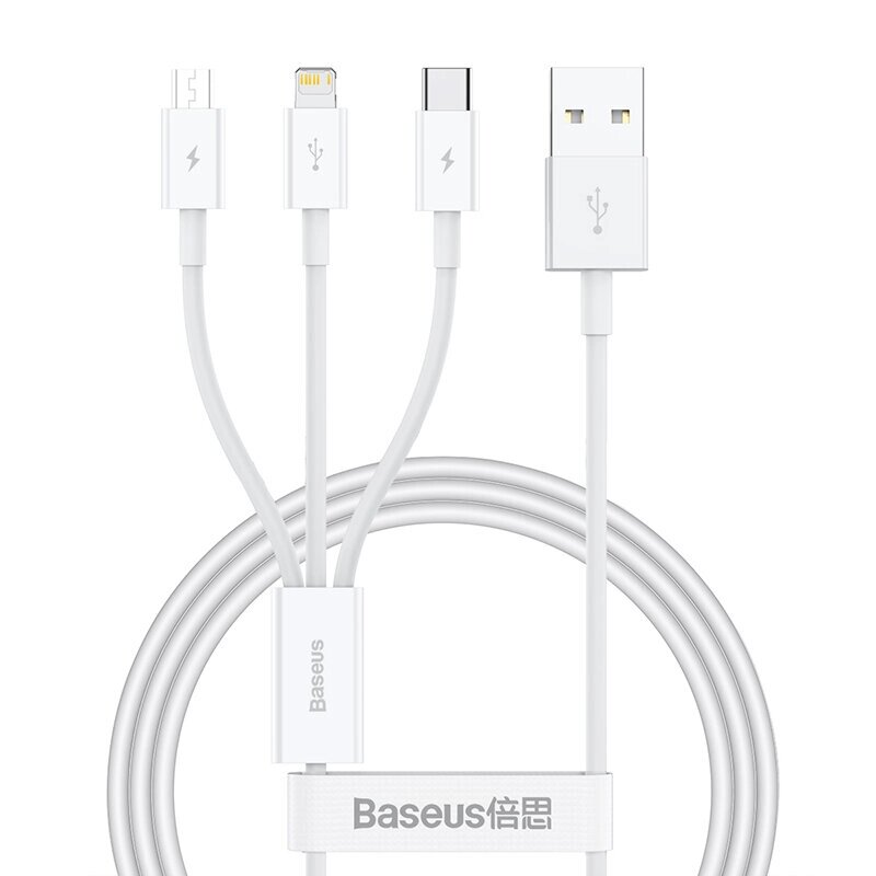 Baseus 3.5A USB-A to IP/микро/Type-C Кабель для быстрой зарядки и передачи данных Луженый Медь Core Line 0.5M/1M Long дл - интернет магазин