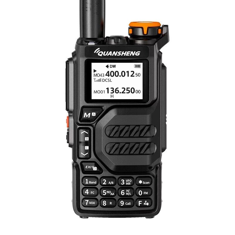 QUANSHENG UV-K5 5W High-power Walkie Talkie 50-600MHz Air Стандарты NOAA DTMF Scrambler LED Фонарик Портативный многодиа - обзор