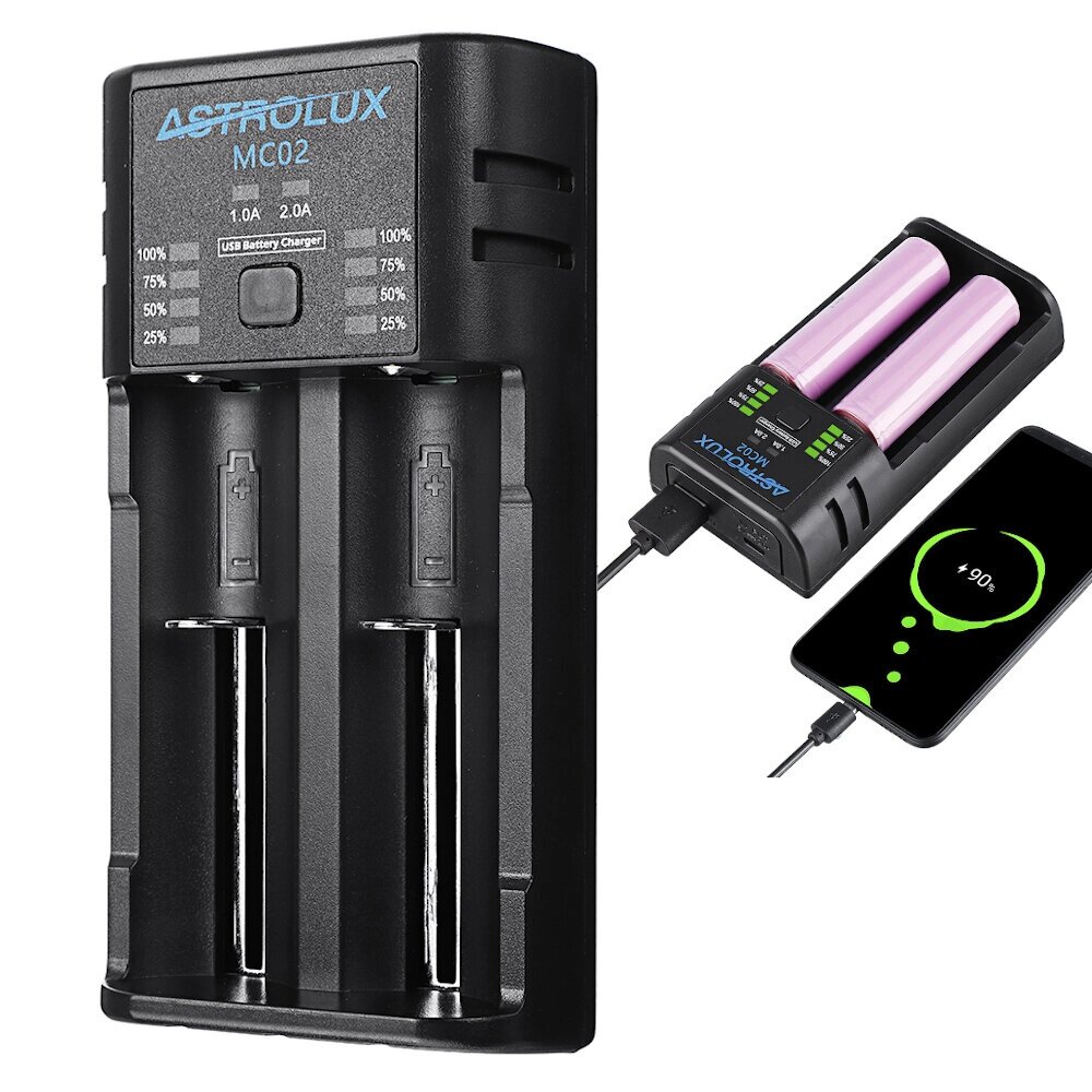 Astrolux MC02 2 in1 USB Charging Mini Батарея Зарядное устройство Портативный аккумулятор для мобильного телефона Ток Д - отзывы