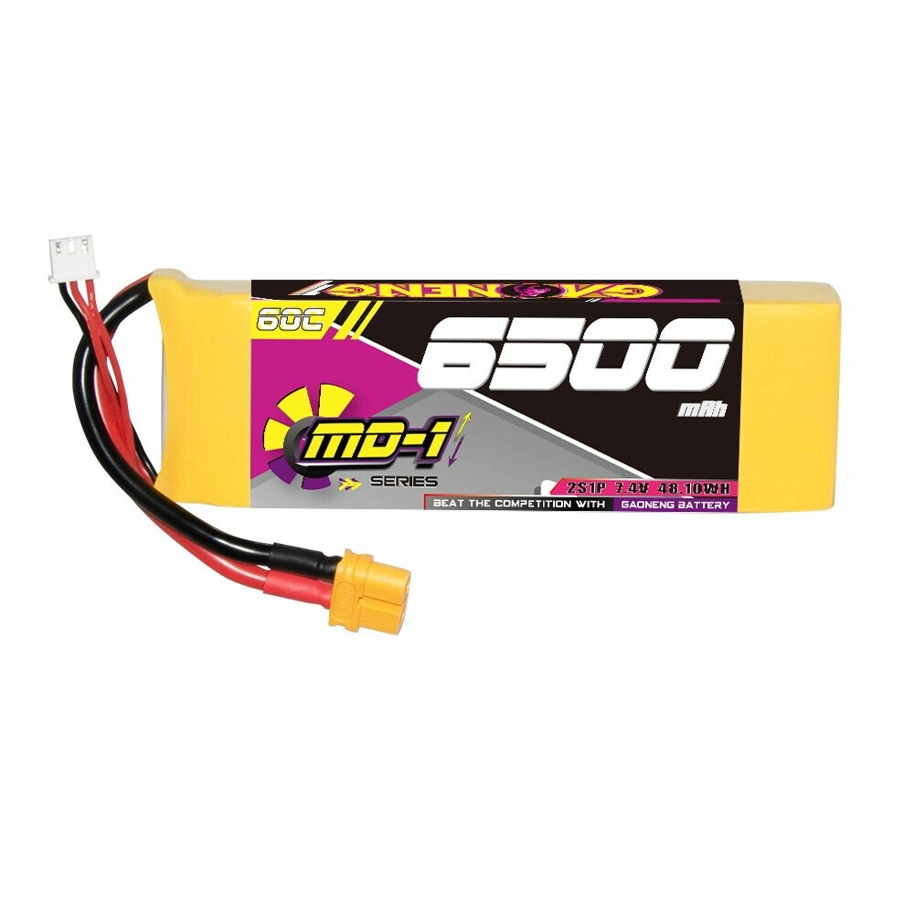 Gaoneng GNB 7,4 В 6500 мАч 60C 2S LiPo Батарея T Plug / XT60 Разъем для 1/10 Шкала RC Авто Лодка Вертолет Самолет - наличие