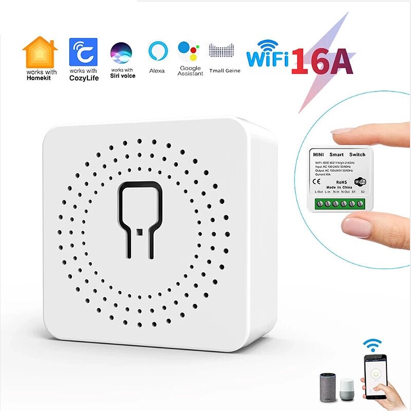 Homekit 16A Wi-Fi Smart Home Switch Расписание обратного отсчета времени Телефон Дистанционное Управление Голосовое упра - наличие