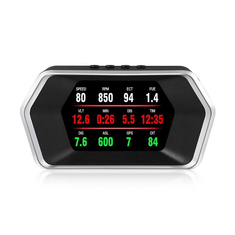 GEYIREN P17 4,3 &quot;OBD + GPS Двойная система HUD Вращающийся LCD Детектор превышения скорости Температура воды Скорость Си - сравнение