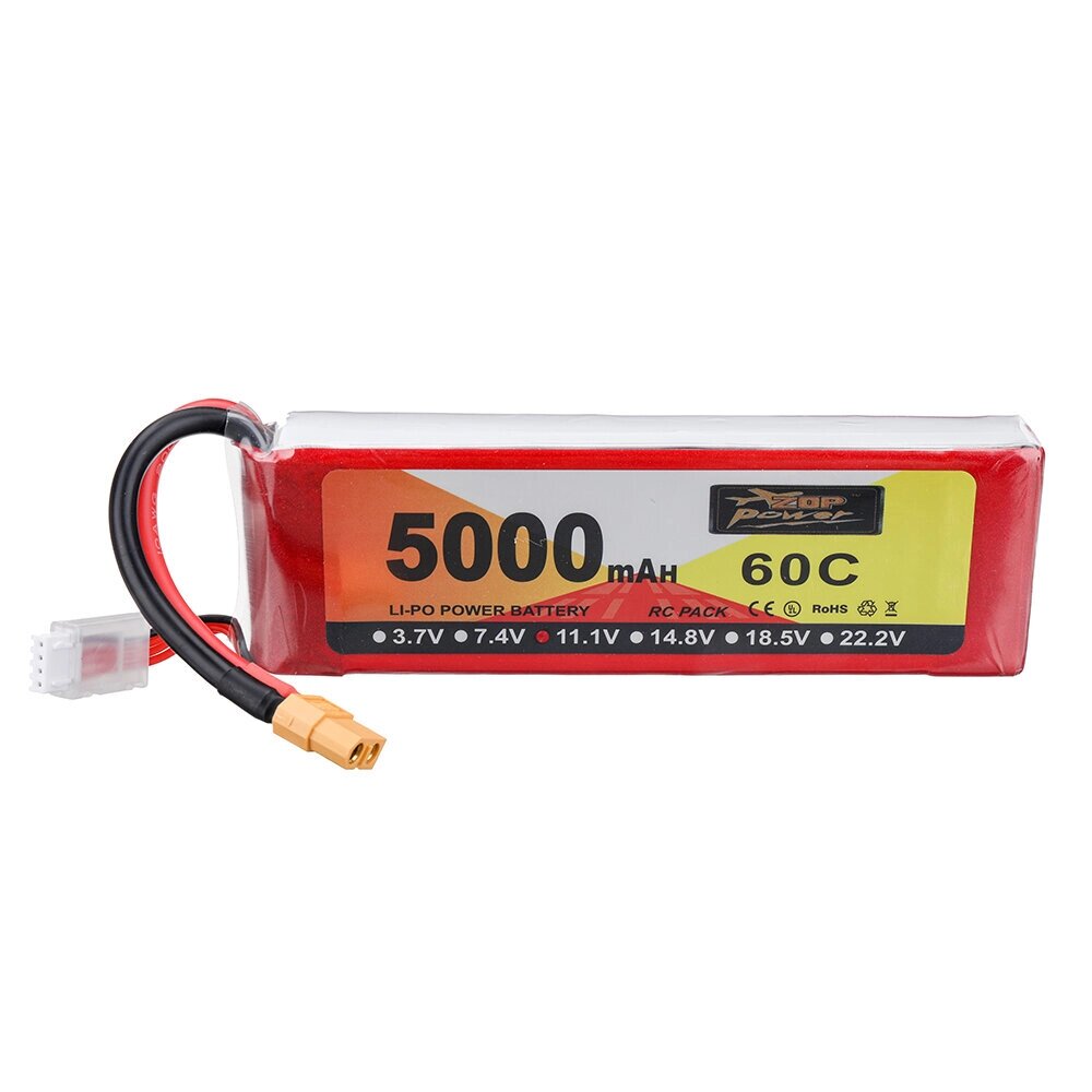 ZOP power 11.1V 5000mah 60C 3S lipo батарея разъем XT60 для RC дрон - гарантия